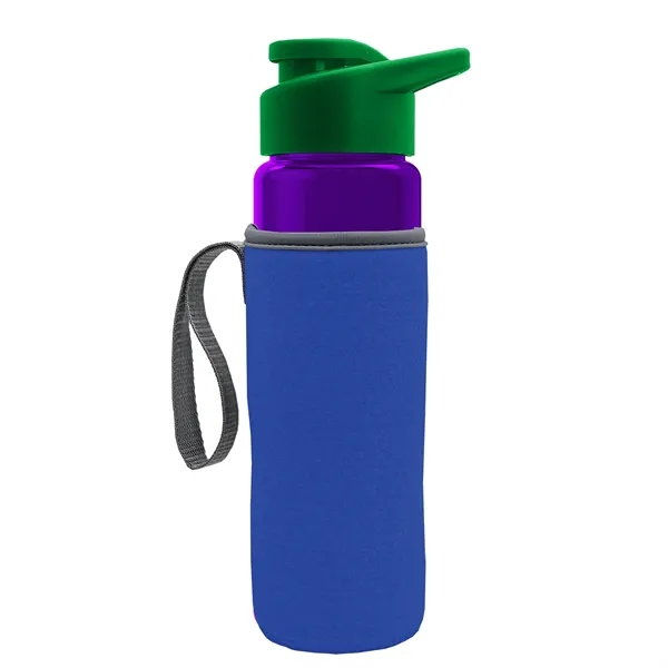 24 oz. Transparent Sports bottle with drink-thru lid  & Caddy... from ASI 40480 Koozie Group