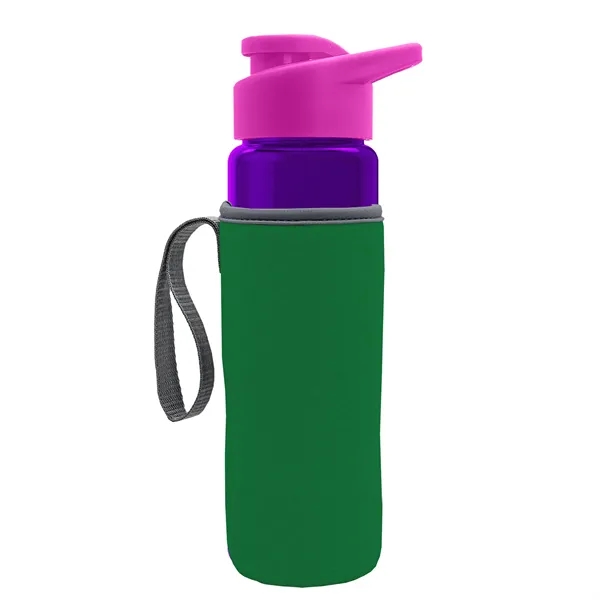 24 oz. Transparent Sports bottle with drink-thru lid  & Caddy... from ASI 40480 Koozie Group