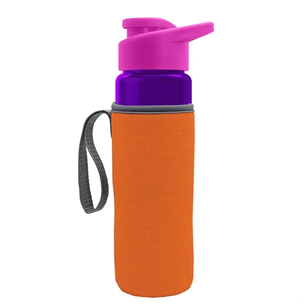 24 oz. Transparent Sports bottle with drink-thru lid  & Caddy... from ASI 40480 Koozie Group