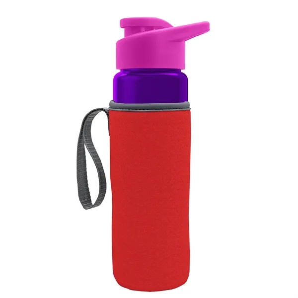 24 oz. Transparent Sports bottle with drink-thru lid  & Caddy... from ASI 40480 Koozie Group