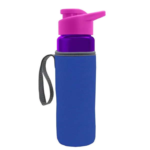 24 oz. Transparent Sports bottle with drink-thru lid  & Caddy... from ASI 40480 Koozie Group