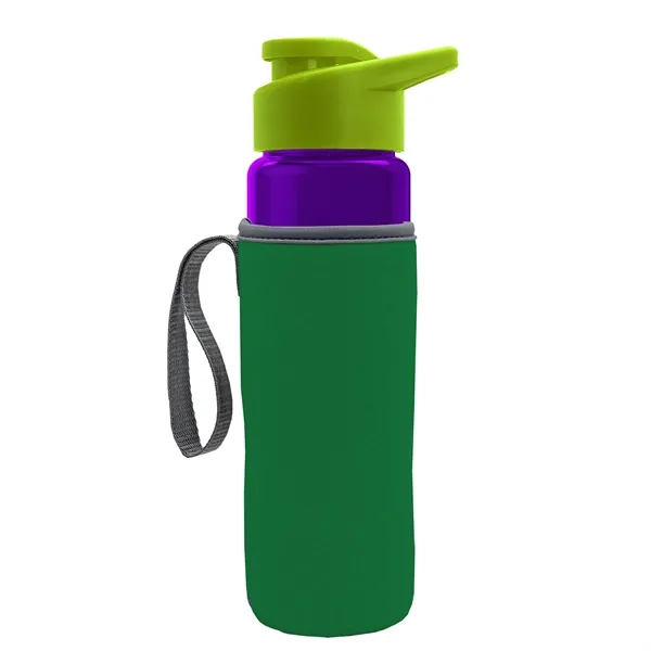 24 oz. Transparent Sports bottle with drink-thru lid  & Caddy... from ASI 40480 Koozie Group
