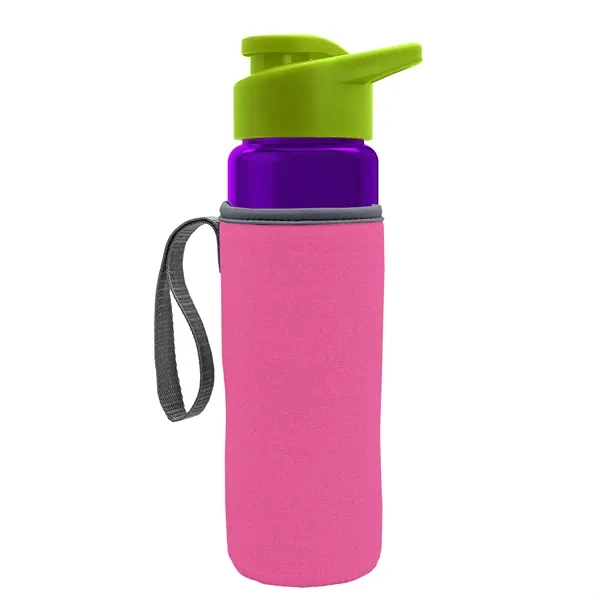 24 oz. Transparent Sports bottle with drink-thru lid  & Caddy... from ASI 40480 Koozie Group