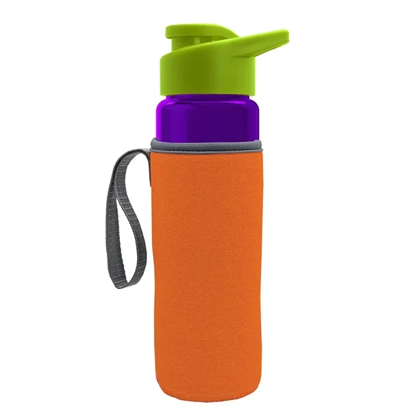 24 oz. Transparent Sports bottle with drink-thru lid  & Caddy... from ASI 40480 Koozie Group