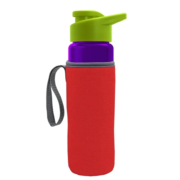 24 oz. Transparent Sports bottle with drink-thru lid  & Caddy... from ASI 40480 Koozie Group