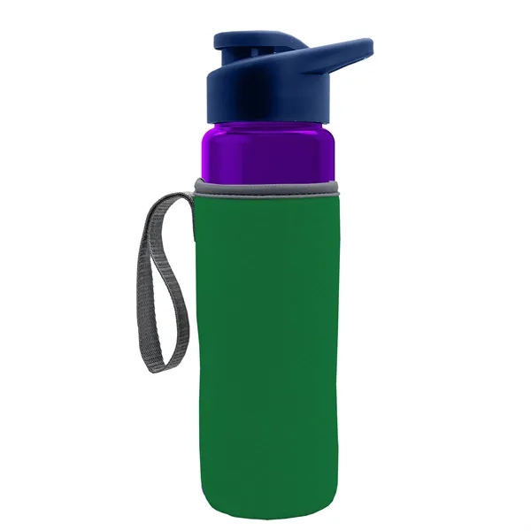 24 oz. Transparent Sports bottle with drink-thru lid  & Caddy... from ASI 40480 Koozie Group