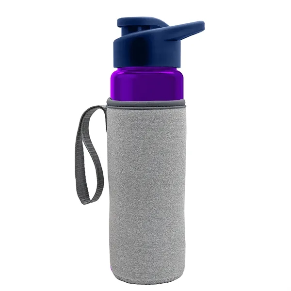 24 oz. Transparent Sports bottle with drink-thru lid  & Caddy... from ASI 40480 Koozie Group