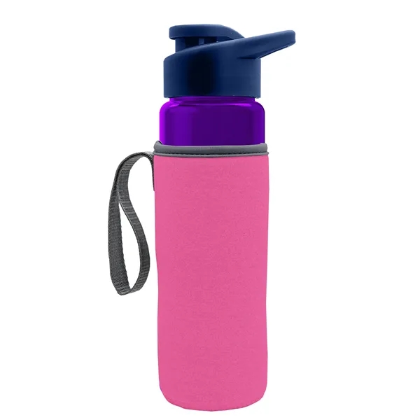 24 oz. Transparent Sports bottle with drink-thru lid  & Caddy... from ASI 40480 Koozie Group
