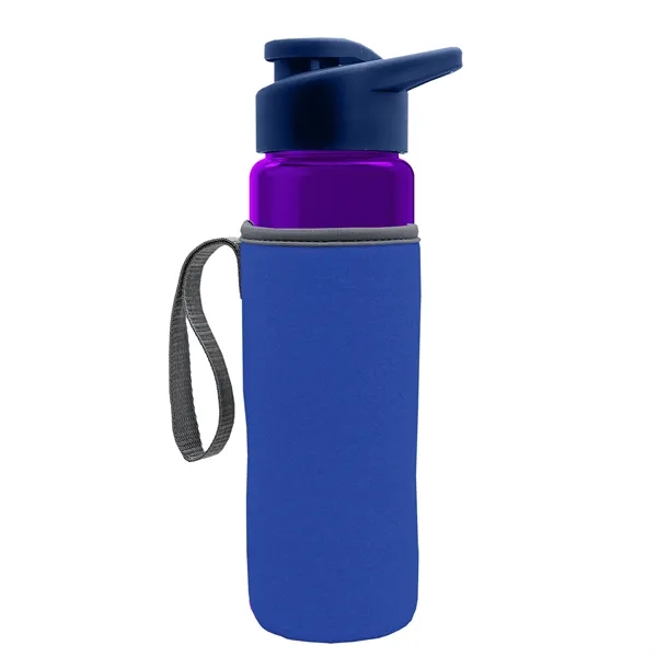 24 oz. Transparent Sports bottle with drink-thru lid  & Caddy... from ASI 40480 Koozie Group