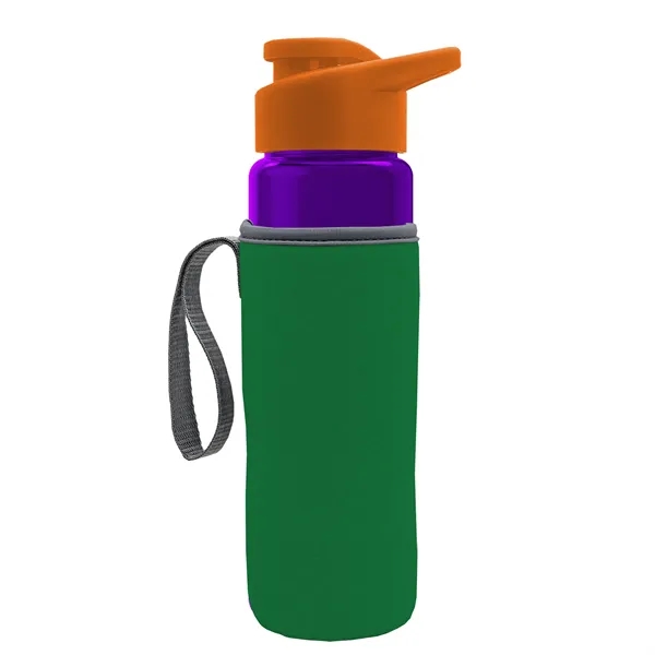 24 oz. Transparent Sports bottle with drink-thru lid  & Caddy... from ASI 40480 Koozie Group