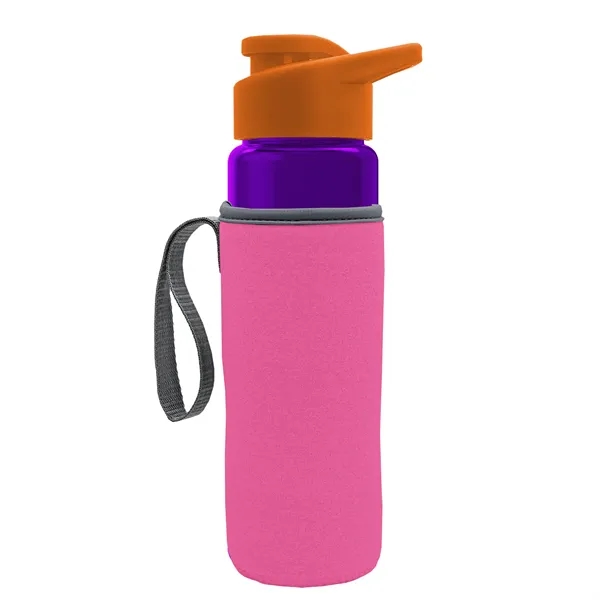 24 oz. Transparent Sports bottle with drink-thru lid  & Caddy... from ASI 40480 Koozie Group