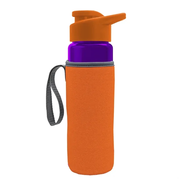 24 oz. Transparent Sports bottle with drink-thru lid  & Caddy... from ASI 40480 Koozie Group