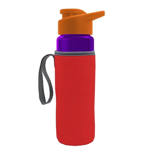 24 oz. Transparent Sports bottle with drink-thru lid  & Caddy... from ASI 40480 Koozie Group