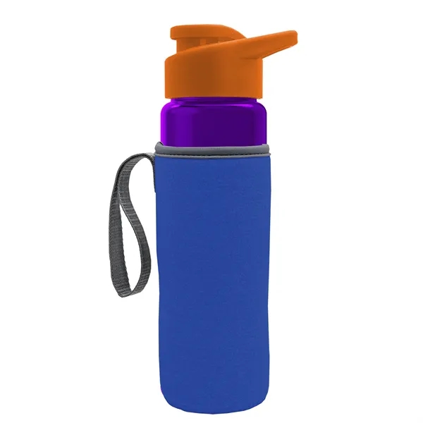 24 oz. Transparent Sports bottle with drink-thru lid  & Caddy... from ASI 40480 Koozie Group