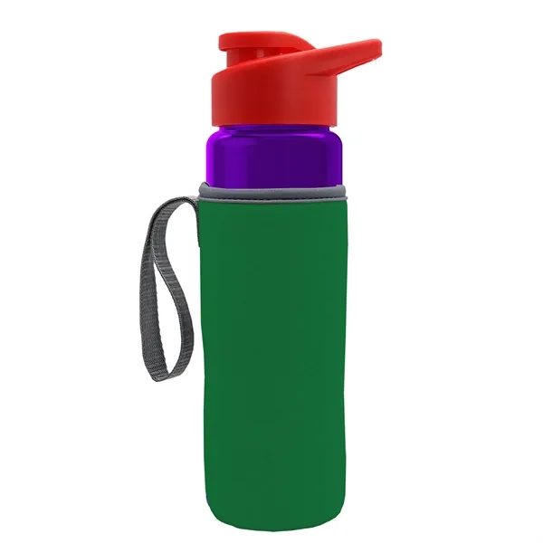 24 oz. Transparent Sports bottle with drink-thru lid  & Caddy... from ASI 40480 Koozie Group