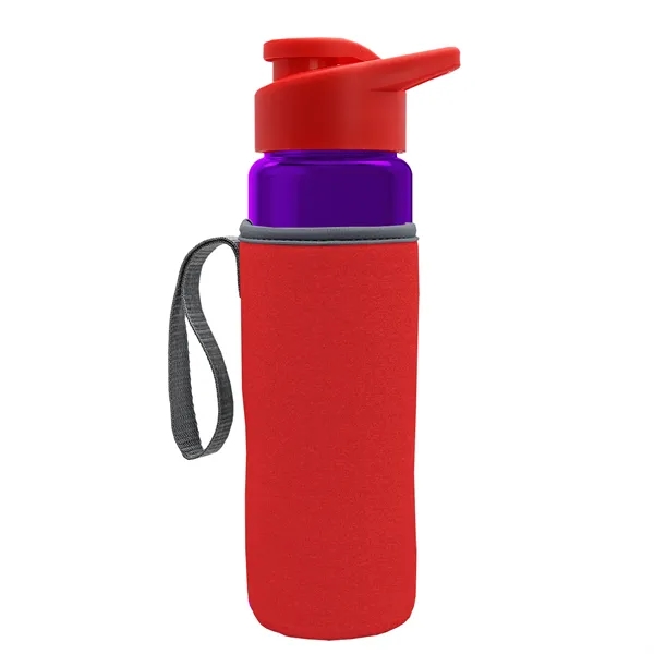 24 oz. Transparent Sports bottle with drink-thru lid  & Caddy... from ASI 40480 Koozie Group