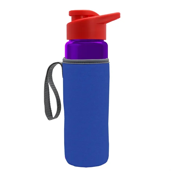 24 oz. Transparent Sports bottle with drink-thru lid  & Caddy... from ASI 40480 Koozie Group