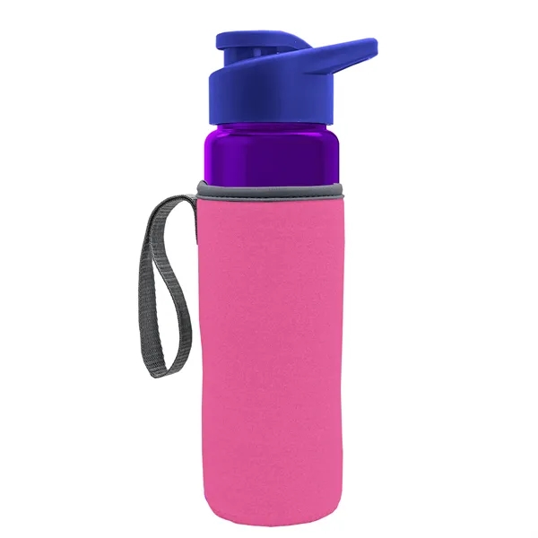 24 oz. Transparent Sports bottle with drink-thru lid  & Caddy... from ASI 40480 Koozie Group