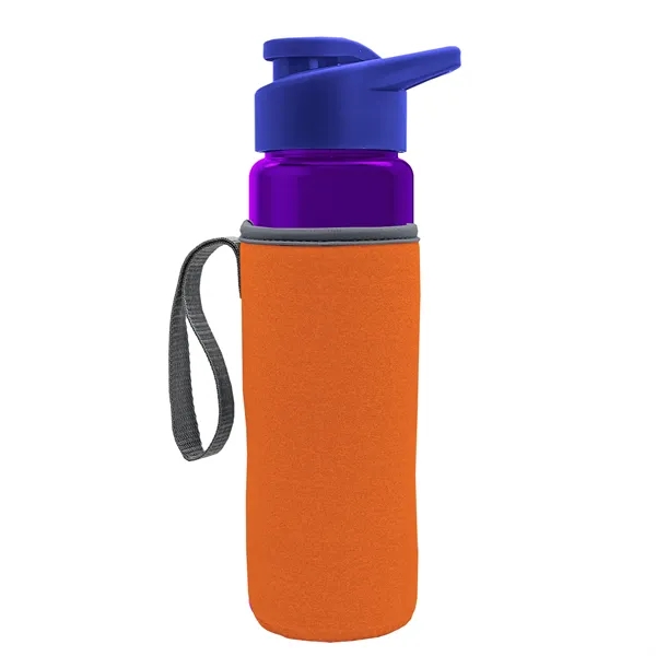 24 oz. Transparent Sports bottle with drink-thru lid  & Caddy... from ASI 40480 Koozie Group