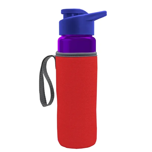 24 oz. Transparent Sports bottle with drink-thru lid  & Caddy... from ASI 40480 Koozie Group