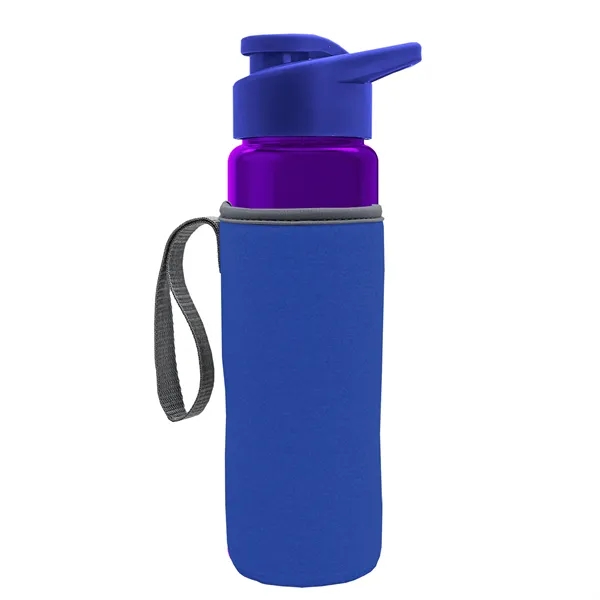 24 oz. Transparent Sports bottle with drink-thru lid  & Caddy... from ASI 40480 Koozie Group
