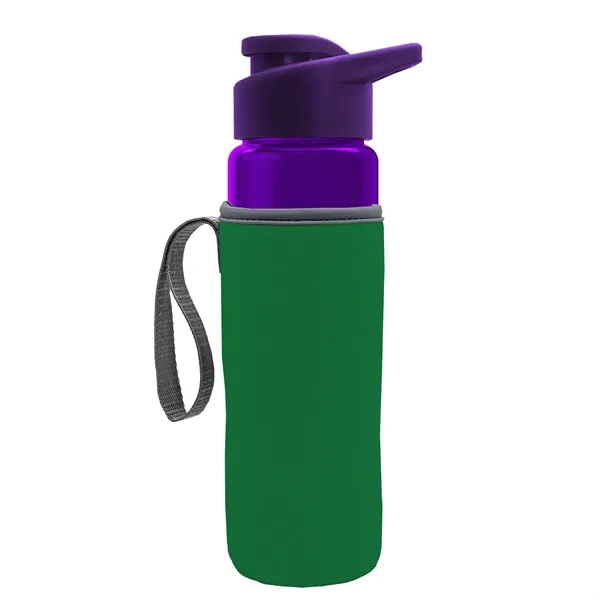 24 oz. Transparent Sports bottle with drink-thru lid  & Caddy... from ASI 40480 Koozie Group