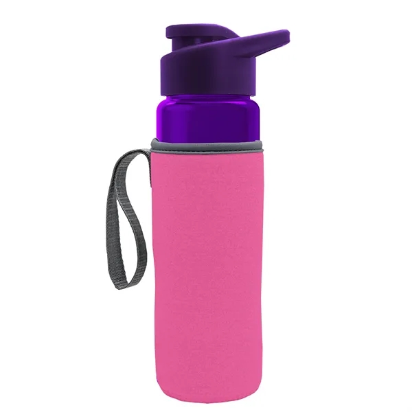24 oz. Transparent Sports bottle with drink-thru lid  & Caddy... from ASI 40480 Koozie Group