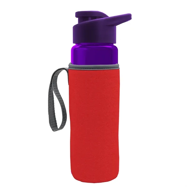 24 oz. Transparent Sports bottle with drink-thru lid  & Caddy... from ASI 40480 Koozie Group