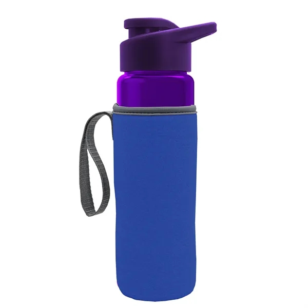 24 oz. Transparent Sports bottle with drink-thru lid  & Caddy... from ASI 40480 Koozie Group