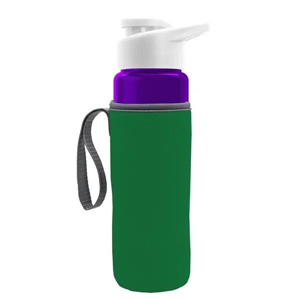 24 oz. Transparent Sports bottle with drink-thru lid  & Caddy... from ASI 40480 Koozie Group
