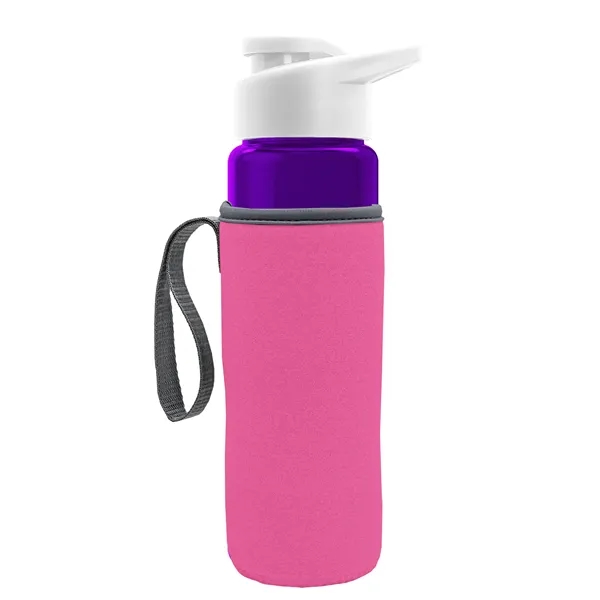 24 oz. Transparent Sports bottle with drink-thru lid  & Caddy... from ASI 40480 Koozie Group