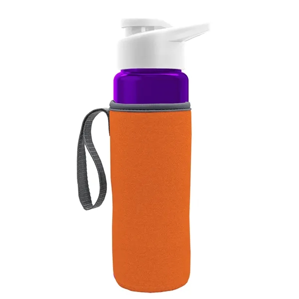 24 oz. Transparent Sports bottle with drink-thru lid  & Caddy... from ASI 40480 Koozie Group