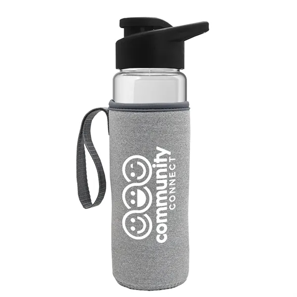 24 oz. Transparent Sports bottle with drink-thru lid  & Caddy... from ASI 40480 Koozie Group