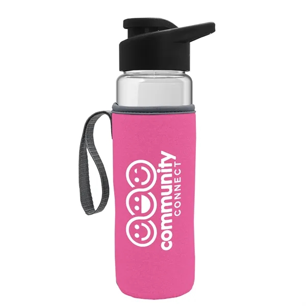 24 oz. Transparent Sports bottle with drink-thru lid  & Caddy... from ASI 40480 Koozie Group