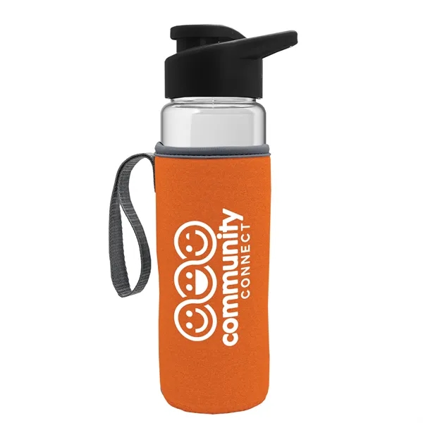 24 oz. Transparent Sports bottle with drink-thru lid  & Caddy... from ASI 40480 Koozie Group