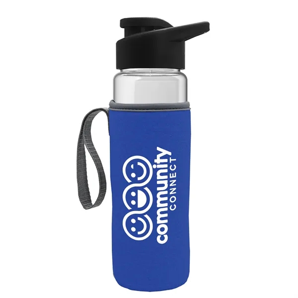 24 oz. Transparent Sports bottle with drink-thru lid  & Caddy... from ASI 40480 Koozie Group