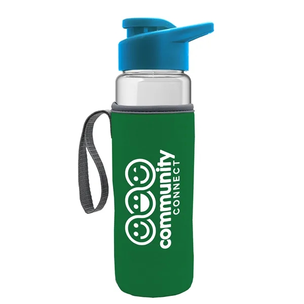 24 oz. Transparent Sports bottle with drink-thru lid  & Caddy... from ASI 40480 Koozie Group