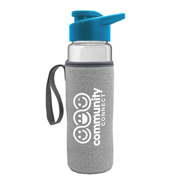 24 oz. Transparent Sports bottle with drink-thru lid  & Caddy... from ASI 40480 Koozie Group
