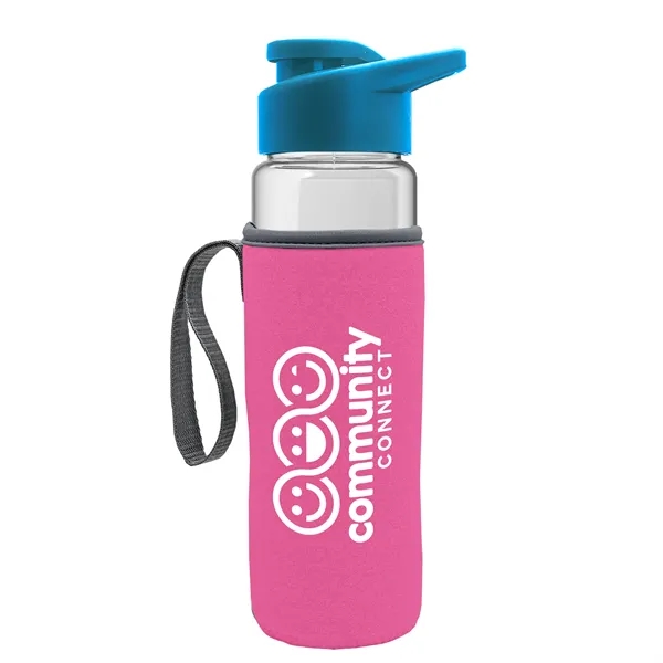 24 oz. Transparent Sports bottle with drink-thru lid  & Caddy... from ASI 40480 Koozie Group