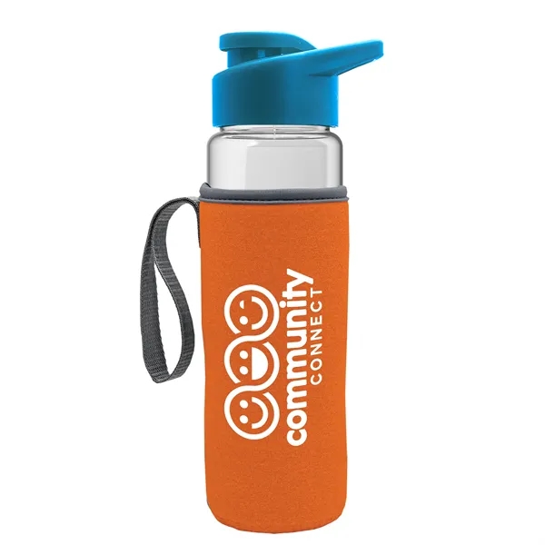 24 oz. Transparent Sports bottle with drink-thru lid  & Caddy... from ASI 40480 Koozie Group