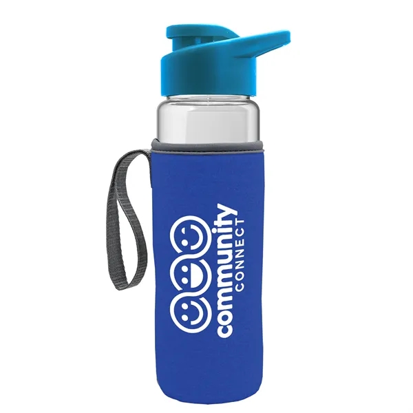 24 oz. Transparent Sports bottle with drink-thru lid  & Caddy... from ASI 40480 Koozie Group