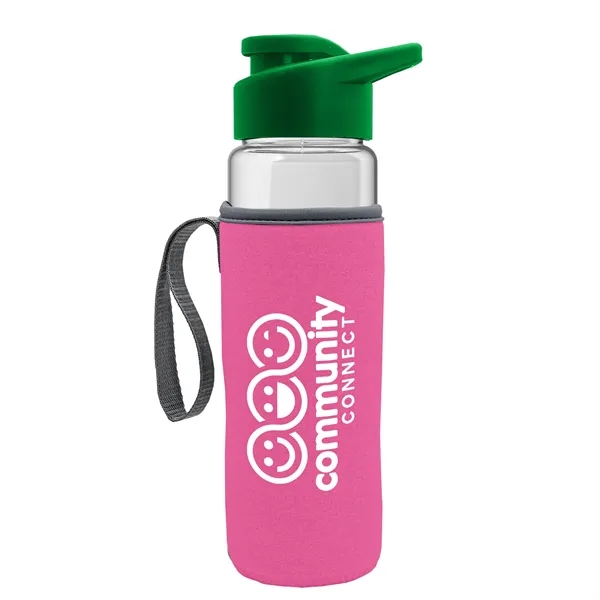 24 oz. Transparent Sports bottle with drink-thru lid  & Caddy... from ASI 40480 Koozie Group
