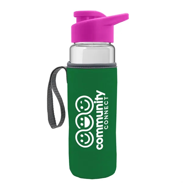 24 oz. Transparent Sports bottle with drink-thru lid  & Caddy... from ASI 40480 Koozie Group