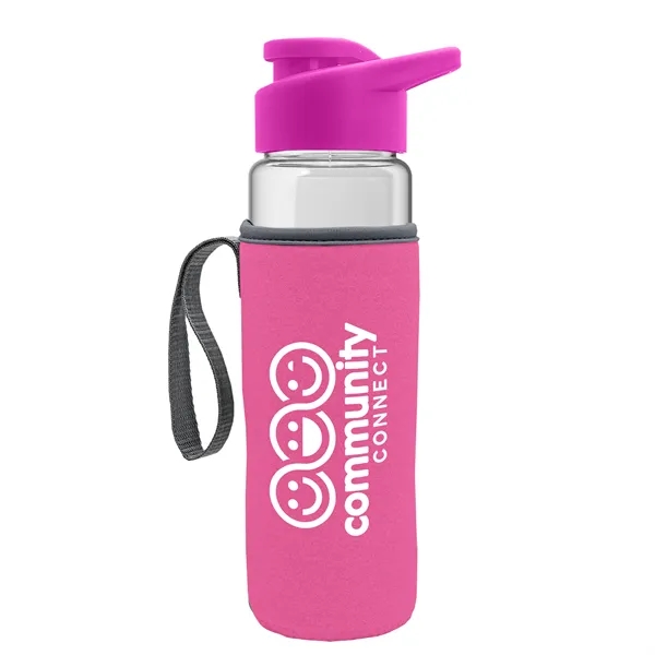 24 oz. Transparent Sports bottle with drink-thru lid  & Caddy... from ASI 40480 Koozie Group