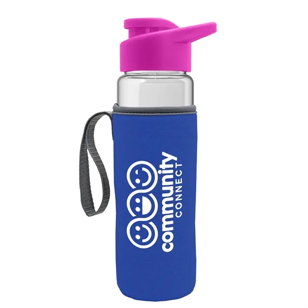 24 oz. Transparent Sports bottle with drink-thru lid  & Caddy... from ASI 40480 Koozie Group