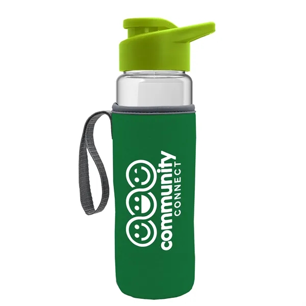 24 oz. Transparent Sports bottle with drink-thru lid  & Caddy... from ASI 40480 Koozie Group