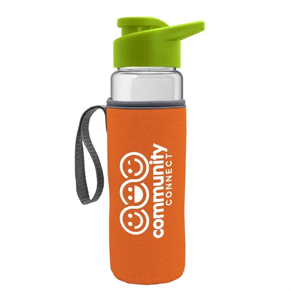 24 oz. Transparent Sports bottle with drink-thru lid  & Caddy... from ASI 40480 Koozie Group