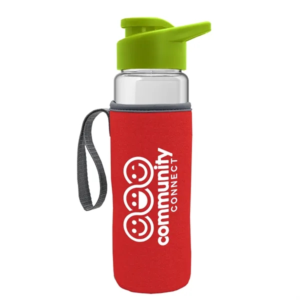24 oz. Transparent Sports bottle with drink-thru lid  & Caddy... from ASI 40480 Koozie Group