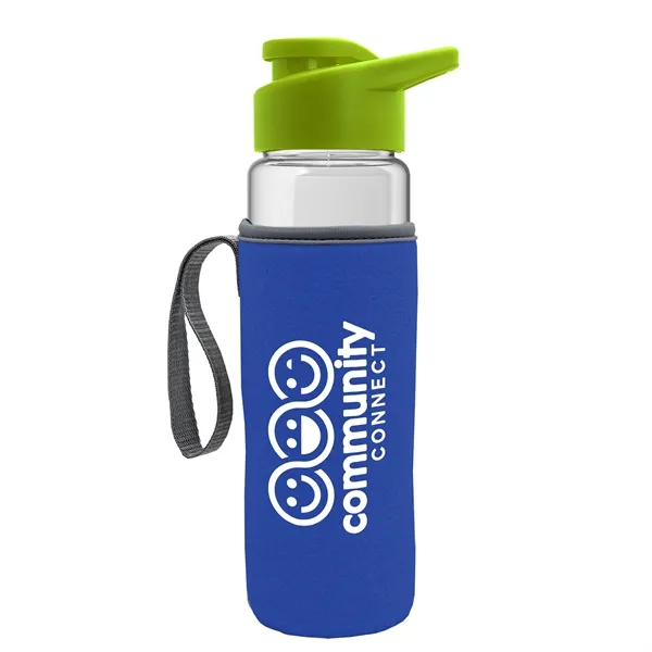 24 oz. Transparent Sports bottle with drink-thru lid  & Caddy... from ASI 40480 Koozie Group