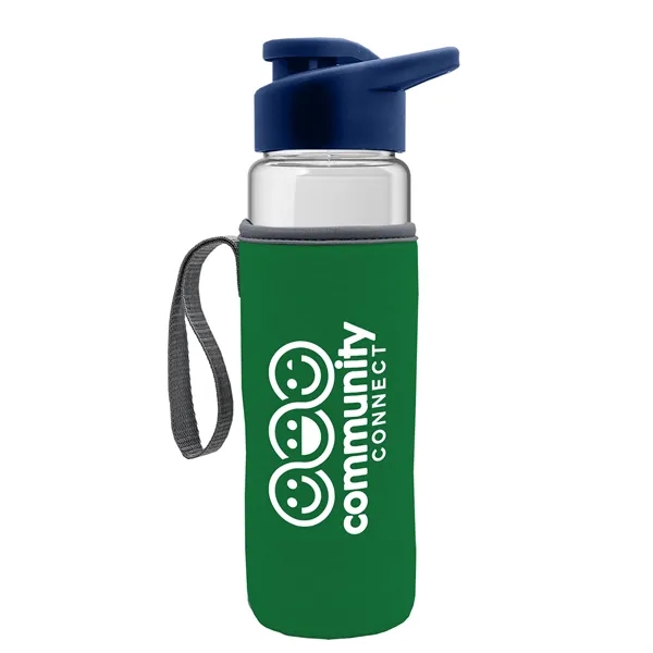 24 oz. Transparent Sports bottle with drink-thru lid  & Caddy... from ASI 40480 Koozie Group